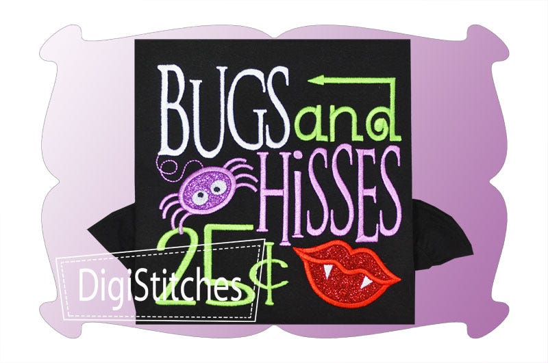 Bugs and Hisses 25 Cents Applique | Machine Embroidery Designs by JuJu