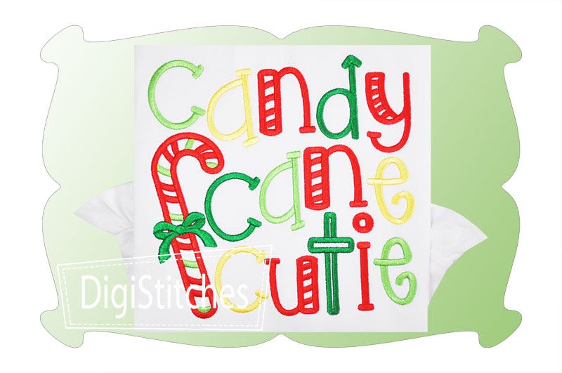 Candy Cane Cutie | Machine Embroidery Designs by JuJu