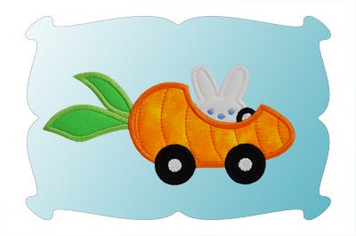 Carrot Car Applique | Machine Embroidery Designs by JuJu