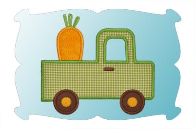 Carrot Truck Applique | Machine Embroidery Designs by JuJu