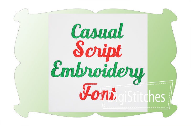Casual Script Embroidery Font | Machine Embroidery Designs by JuJu