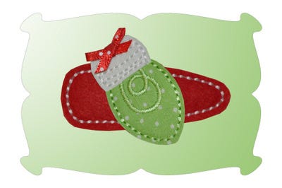 Christmas Light Snap Clip Mini In The Hoop | Machine Embroidery Designs by JuJu