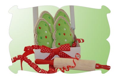 Christmas Tree Felt Play Food Cookies | Machine Embroidery Designs by JuJu