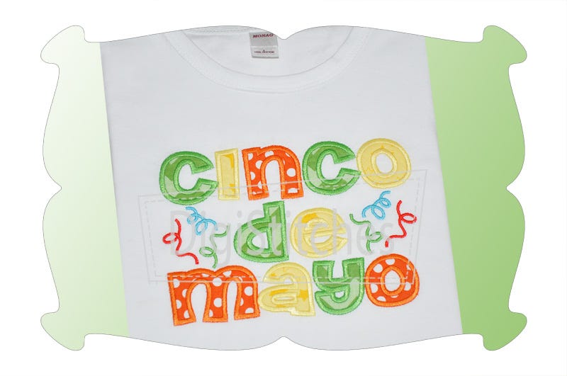 Cinco De Mayo Applique | Machine Embroidery Designs by JuJu