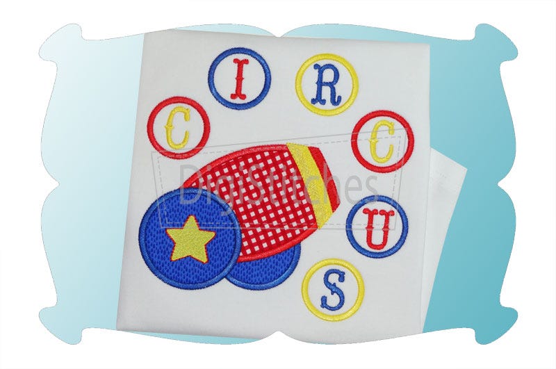 Circus Cannon Applique | Machine Embroidery Designs by JuJu