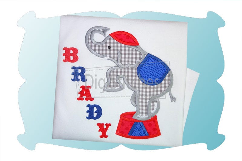 Circus Elephant Applique | Machine Embroidery Designs by JuJu