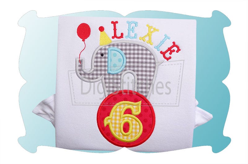 Circus Elephant Birthday Numbers Applique | Machine Embroidery Designs by JuJu