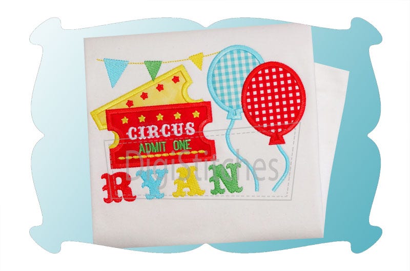 Circus Tickets Applique | Machine Embroidery Designs by JuJu