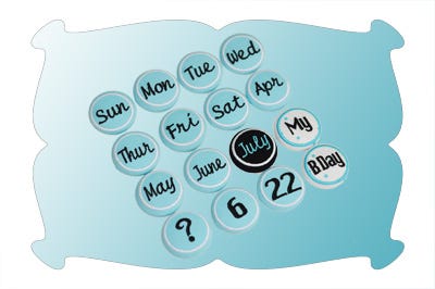Covered Buttons Calendar Set | Machine Embroidery Designs by JuJu