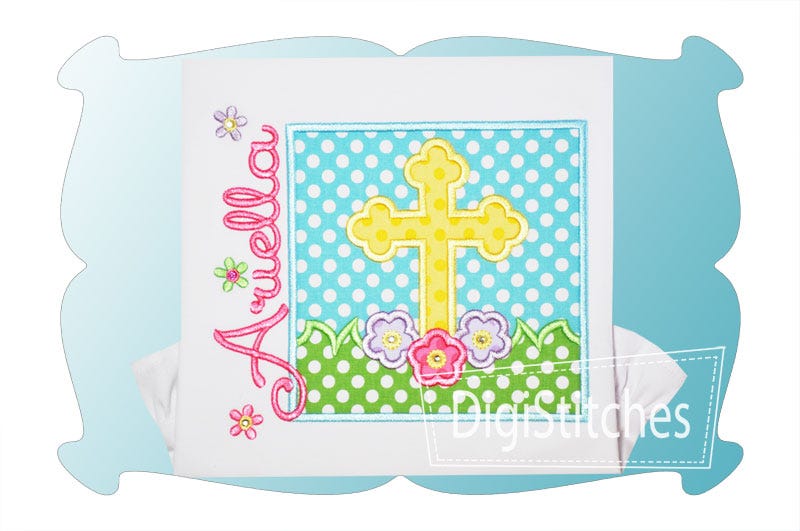 Cross Box Patch Applique | Machine Embroidery Designs by JuJu