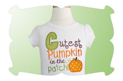 Cutest Pumpkin in the Patch Applique | Machine Embroidery Designs by JuJu