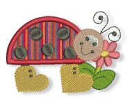 Ladybug Lane Applique Machine Embroidery Designs by JuJu 