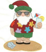 Tropical Santa Machine Embroidery Designs by JuJu