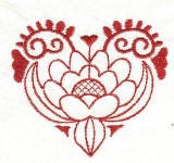 Jacobean Hearts Redwork Machine Embroidery Designs by JuJu