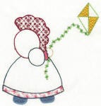 Simply Sunbonnets Colorwork 4x4 Machine Embroidery Designs by JuJu