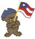Patriotic Bears Machine Embroidery Designs by JuJu