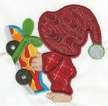 Sunbonnet Sam Christmas Applique Machine Embroidery Designs by JuJu 
