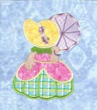 Jumbo Sunbonnet Belles Applique Machine Embroidery Designs by JuJu 