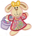 Bunny Hop Applique Machine Embroidery Designs by JuJu 