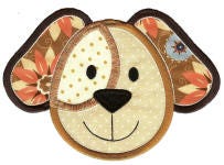 Cute Animal Faces Set 1 Applique Machine Embroidery Designs by JuJu 