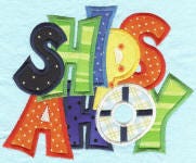 Jumbo Ships Ahoy Applique Machine Embroidery Designs by JuJu 