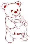 Fuzzy Teddy Bears Redwork Machine Embroidery Designs by JuJu