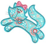 Crazy Cats Applique Machine Embroidery Designs by JuJu 