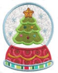 Snowglobes Christmas Applique Machine Embroidery Designs by JuJu 