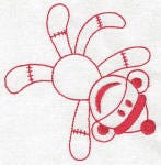 Sock Monkeys Redwork Set 1 Machine Embroidery Designs by JuJu