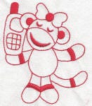 Sock Monkeys Too Redwork Machine Embroidery Designs by JuJu
