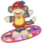 Summer Sock Monkeys Applique Machine Embroidery Designs by JuJu 