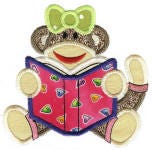 School Sock Monkeys Applique Machine Embroidery Designs by JuJu 