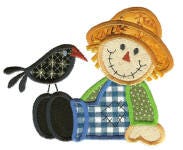 Scarecrows fall Applique Machine Embroidery Designs by JuJu 