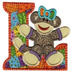 Sock Monkeys Alphabet Font 4x4 Applique Machine Embroidery Designs by JuJu 
