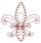 Fleur De Lis Redwork Machine Embroidery Designs by JuJu 