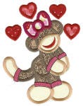 Valentine Sock Monkeys Applique Machine Embroidery Designs by JuJu 