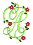 Spring Floral Monogram Fonts Alphabet Machine Embroidery Designs by JuJu