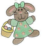 Bunny Hop Filled Version Easter Machine Embroidery Designs by JuJu