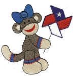 Patriotic Sock Monkeys Filled Machine Embroidery Designs by JuJu