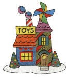 North Pole Village Filled Set 4 Machine Embroidery Designs by JuJu