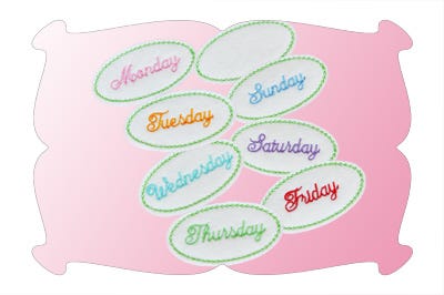 Days of the Week Snap Clip Covers In The Hoop | Machine Embroidery Designs by JuJu