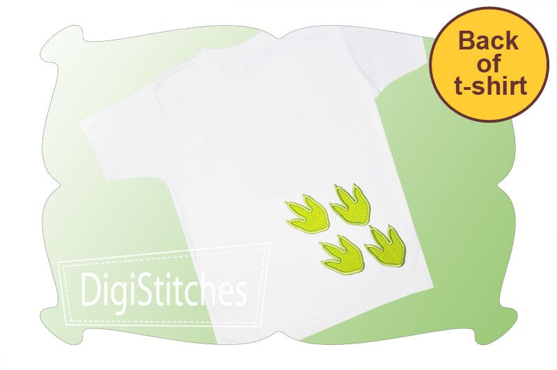Dinosaur Tracks Applique | Machine Embroidery Designs by JuJu
