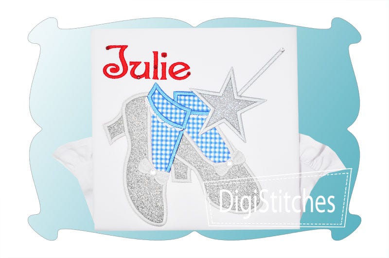 Dorothys Shoes Applique | Machine Embroidery Designs by JuJu