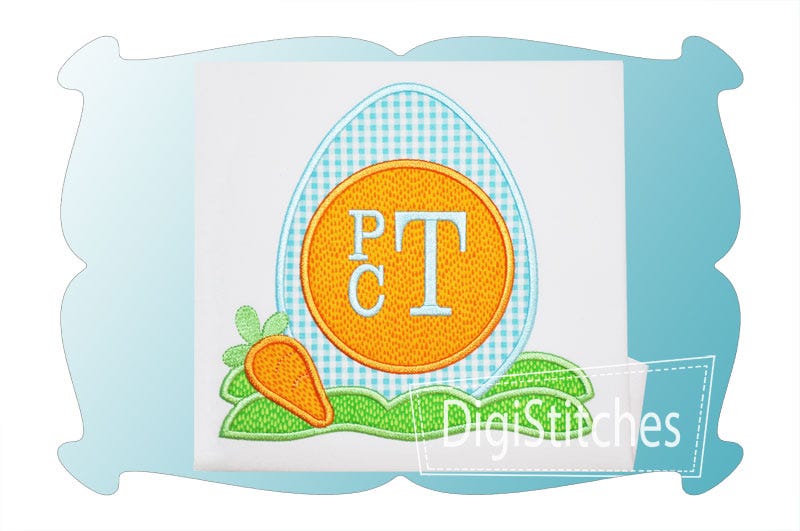 Easter Egg Monogram 2 Applique | Machine Embroidery Designs by JuJu