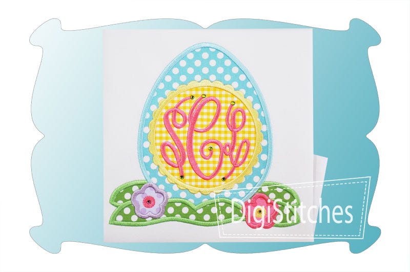 Easter Egg Monogram Applique | Machine Embroidery Designs by JuJu