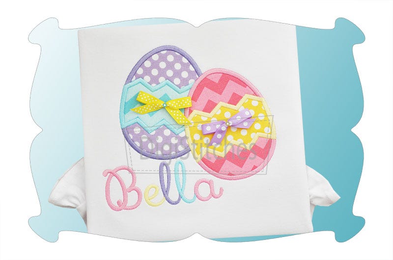 Easter Egg Times 2 Applique | Machine Embroidery Designs by JuJu