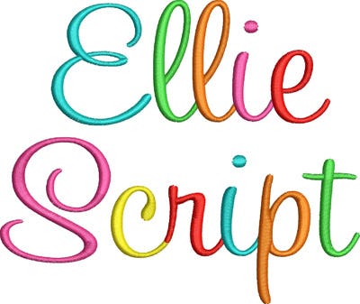 Ellie Script Embroidery Font | Machine Embroidery Designs by JuJu