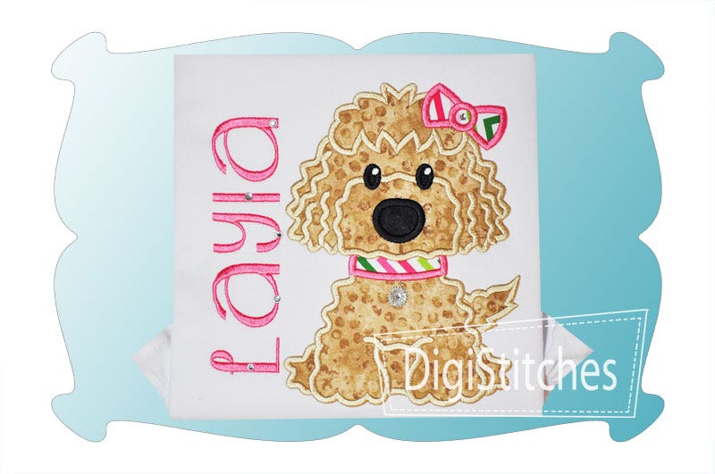 Everyday Dog Girl Applique | Machine Embroidery Designs by JuJu