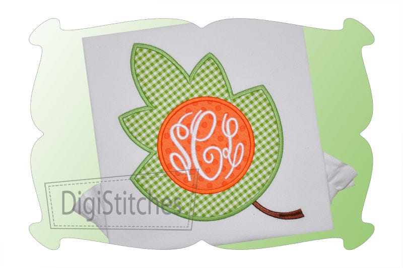 Fall Leaf Monogram Applique | Machine Embroidery Designs by JuJu