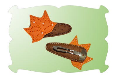 Fall Leaf 2 Snap Clip Mini In The Hoop | Machine Embroidery Designs by JuJu